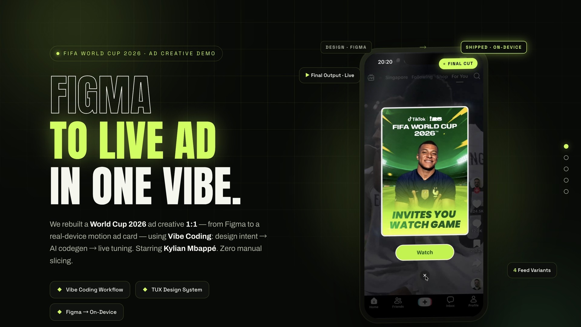 FIFA World Cup 2026 vibe-coding ad demo