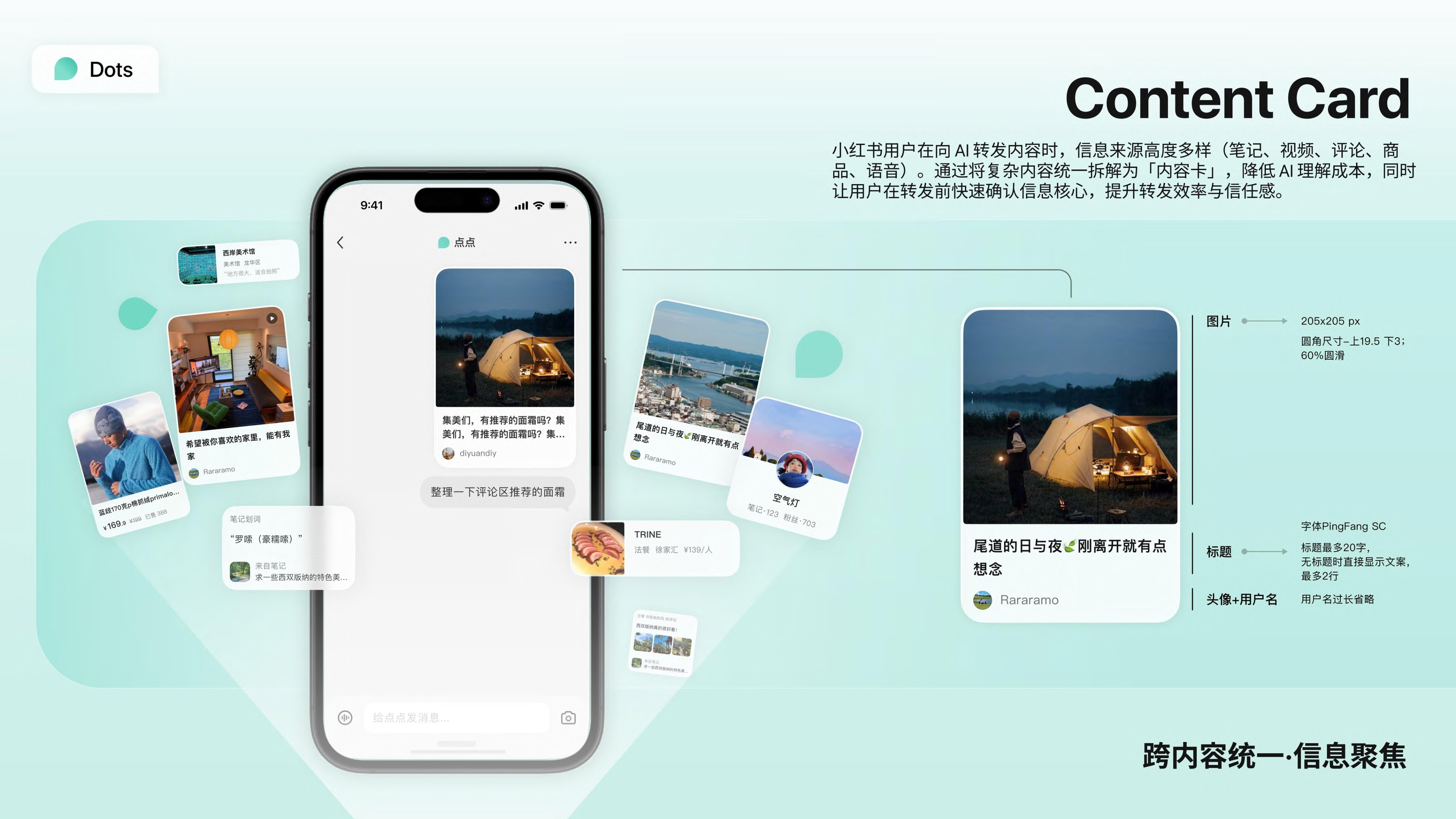 dots Content Card 完整设计板