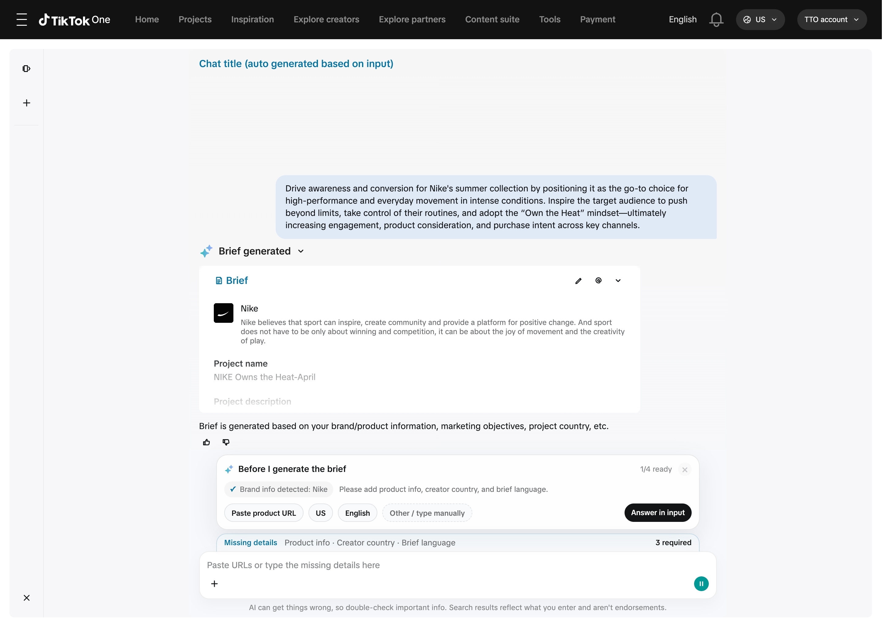 Design C — Inline conversation with quick action chips