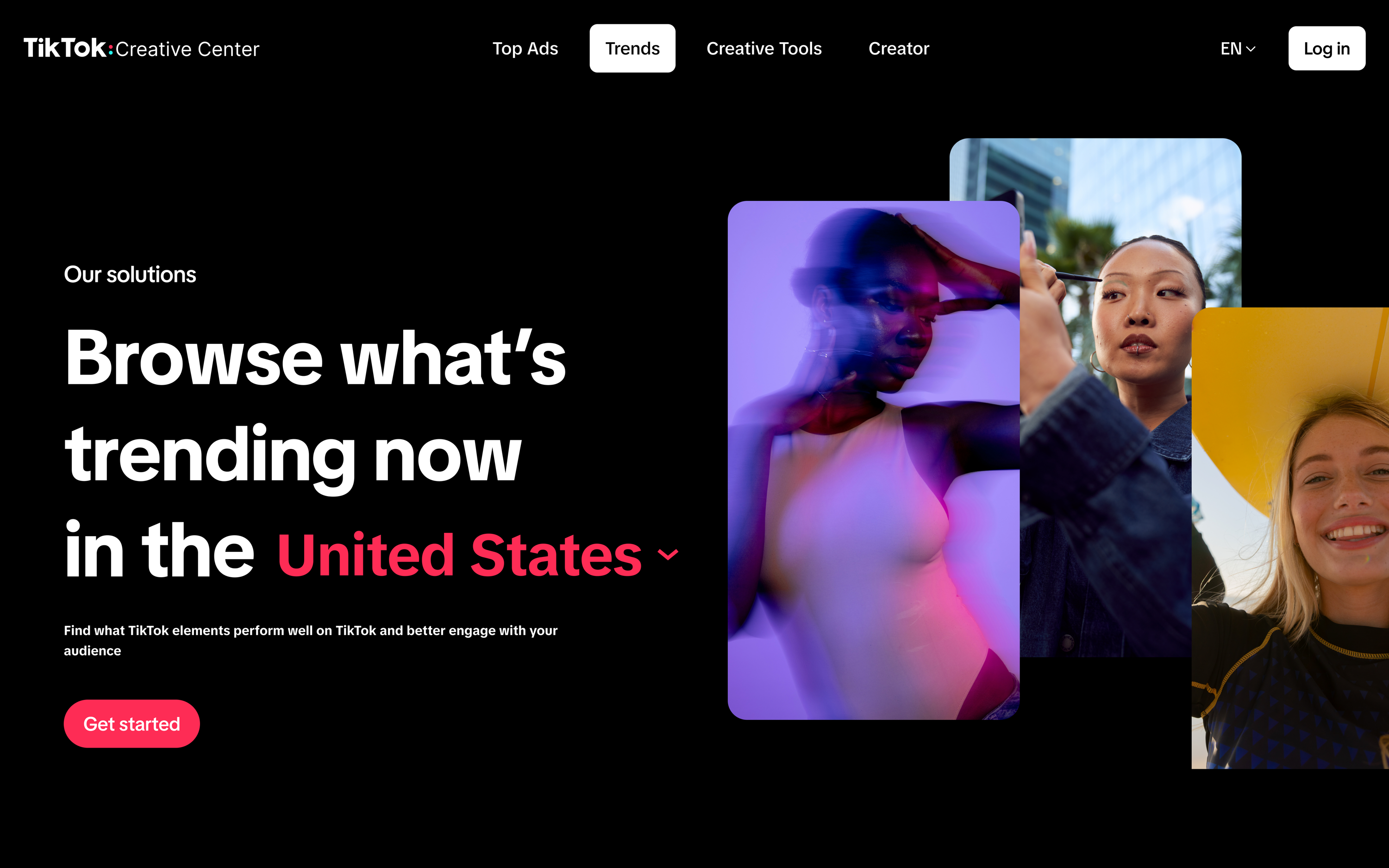 CC Trends hero screen from the Figma portfolio